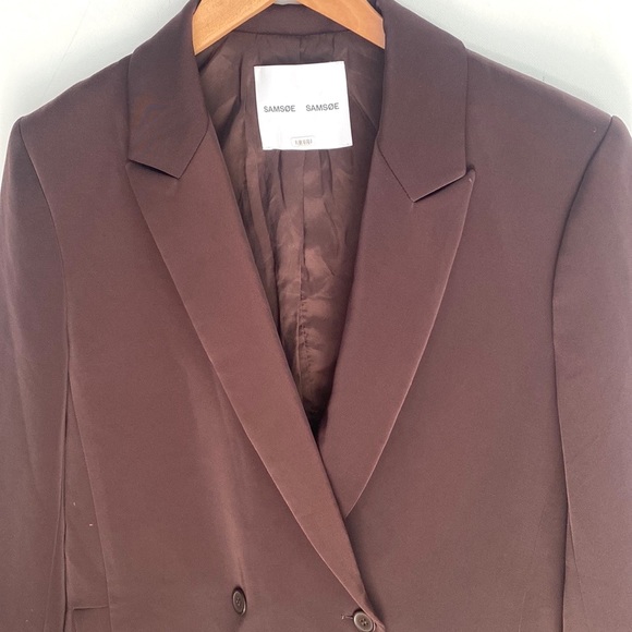 RTR SAMSOE SAMSOE Hoys blazer 7331 color mole DoubleBreasted Blazer, Size Medium - Picture 3 of 16